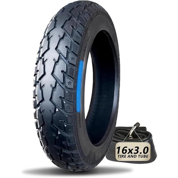 16x3.0 E-Bike Tire and Tube Set with Antipuncture