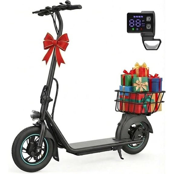 Urbanmax X2 Electric Scooter with Basket & 12 Tires