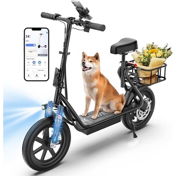 WERHY Electric Scooter with Seat & Suspension