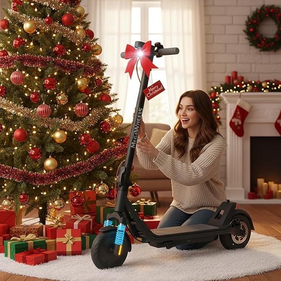 MEGAWHEELS Electric Scooter with Suspension and App Control