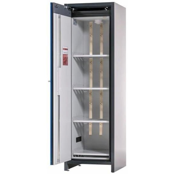 DENIOS Lithium-Ion Battery Charging Cabinet Fireproof Blue