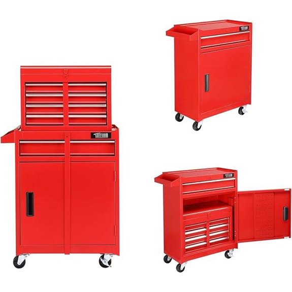 TUFFIOM 5-Drawer Rolling Tool Chest with Shelf