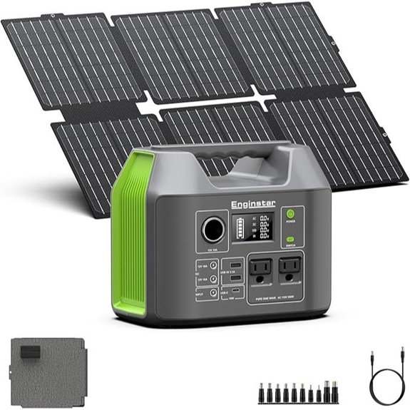 Portable Solar Generator with Foldable 60W Panel