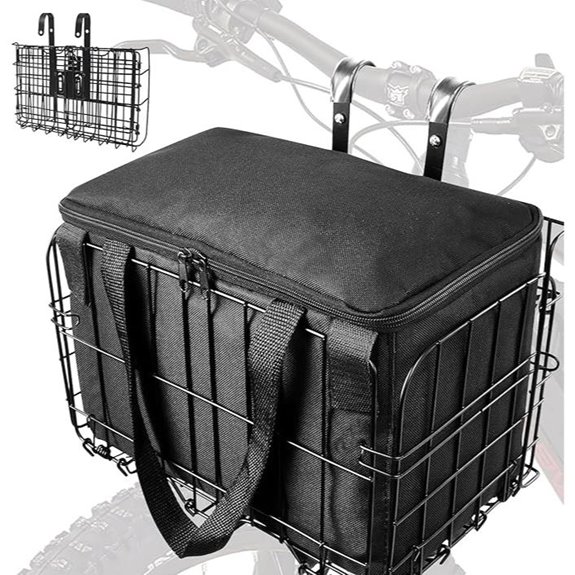 LIQING Foldable Bike Basket with Removable Liner