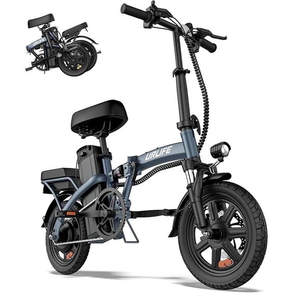 URLIFE Folding Electric Bike with Removable Battery