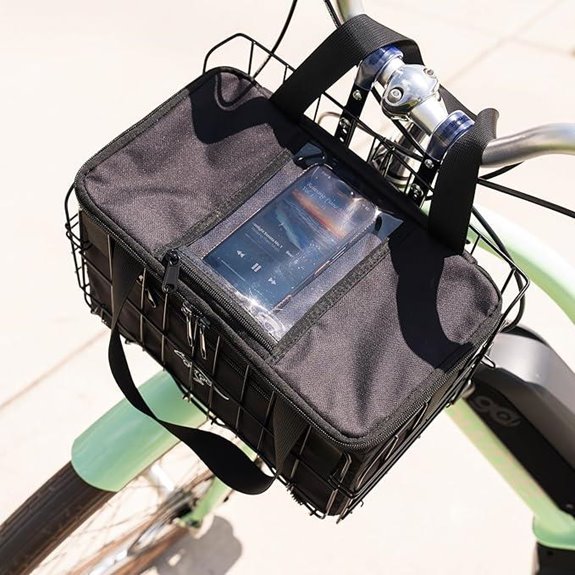 Bike Basket with Cooler Foldable Weatherproof Steel
