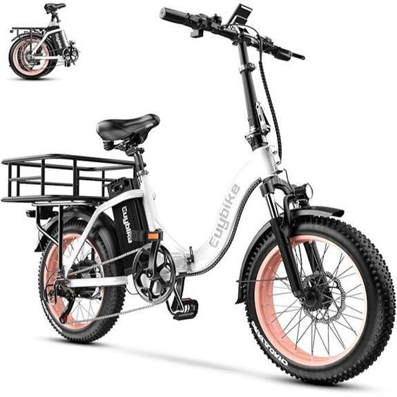 EUYBIKE 1000W Folding Electric Bike with Basket