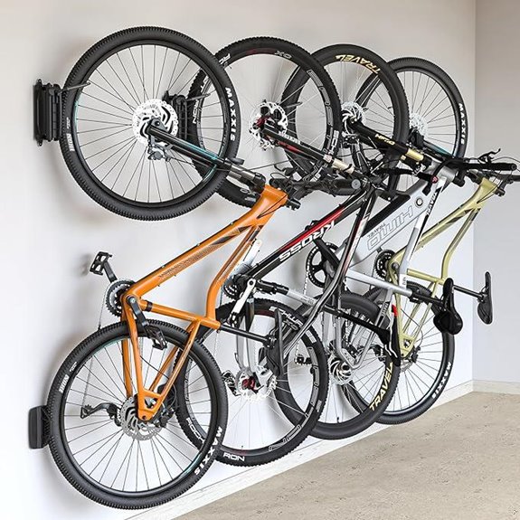four bike wall mounts
