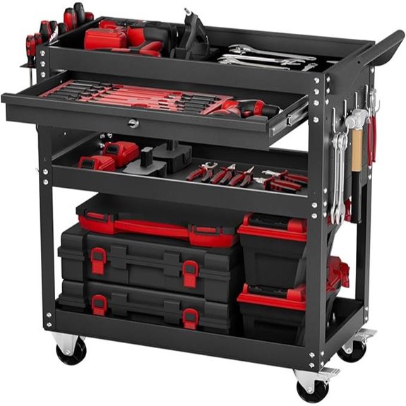 VEVOR 4-Tier Rolling Tool Cart with Lock