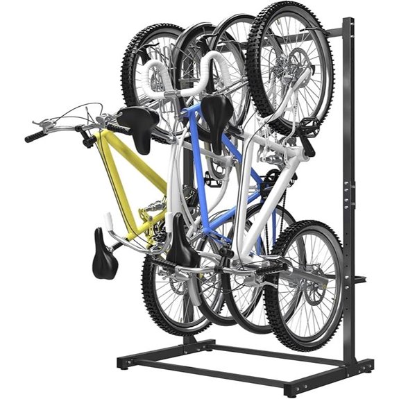 freestanding 4 bike garage stand