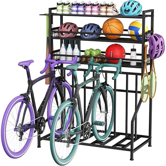 GIOTORENT Bike Rack Garage with Storage and Hooks