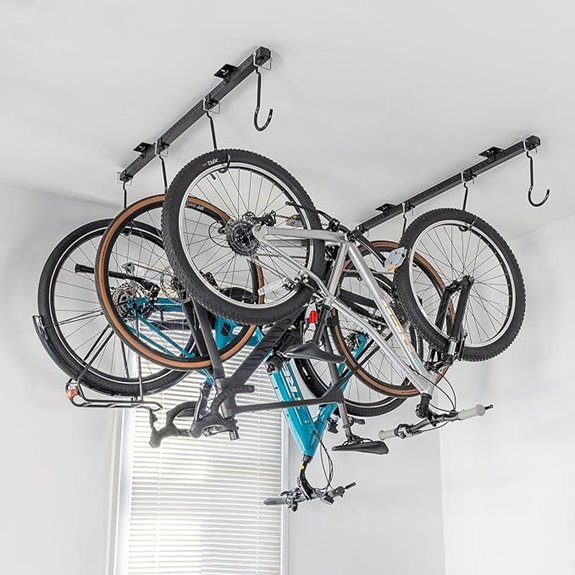 Ceiling Bike Rack for Garage Holds 4-8 Bikes