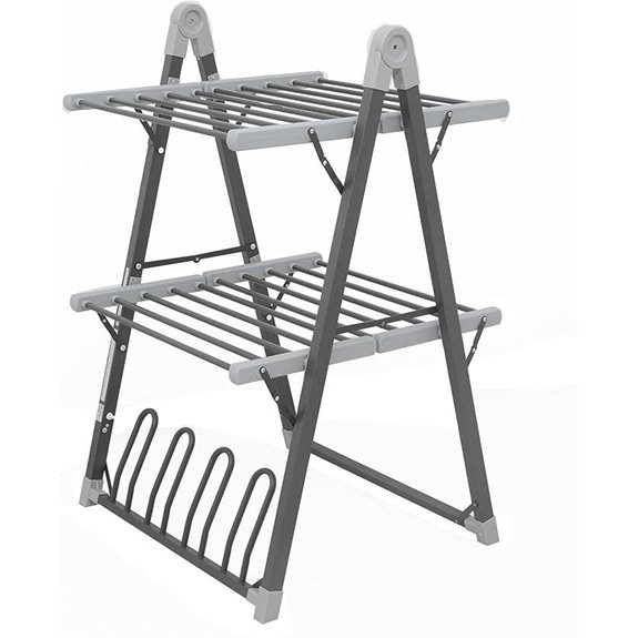 Electric Heated Clothes Dryer with Timer and Foldable Design
