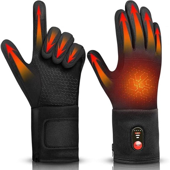 Heated Rechargeable Gloves with Touch Screen & Adjustable Fit