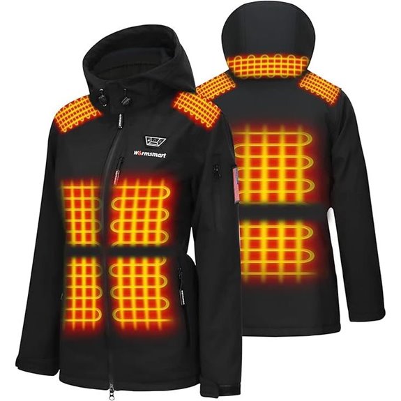Heated Waterproof Jacket with Detachable Hood and Battery