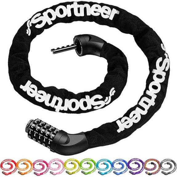 Sportneer 5-Digit Bike Lock Heavy Duty Keyless Security