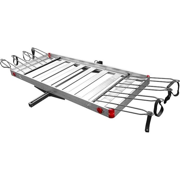 Tow Tuff 500lb Aluminum Hitch Cargo Carrier with Bike Rack