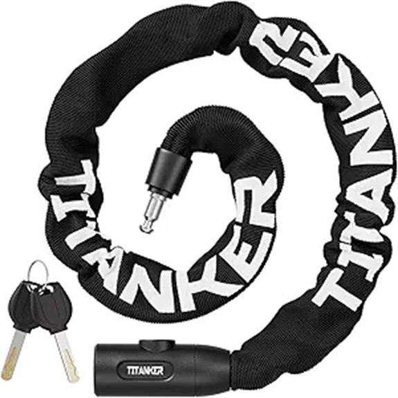 Titanker Heavy Duty Bicycle Lock Chain with Keys