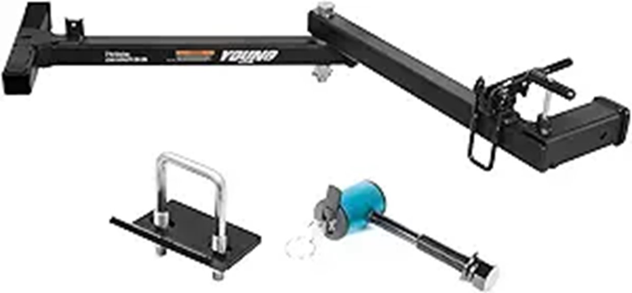 Young 250LBS Swing Away Hitch for Bike Rack and Cargo Carrier Basket Black