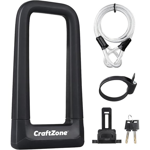Heavy Duty Bike Lock with Security Cable and Mount
