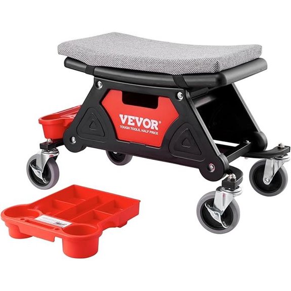 VEVOR Heavy Duty Garage Stool with Tool Trays