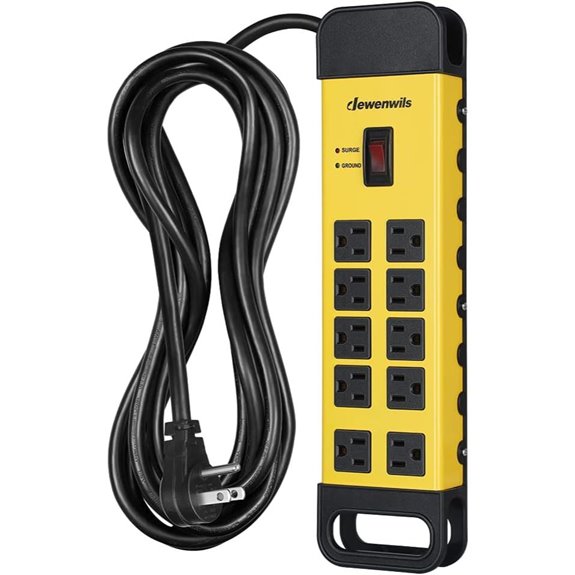 DEWENWILS 10-Outlet Metal Surge Protector Power Strip