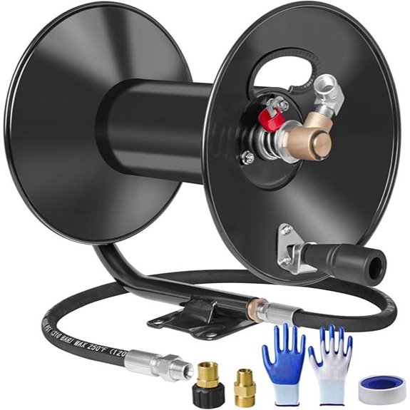 MEKOH 100ft/130ft Pressure Washer Hose Reel
