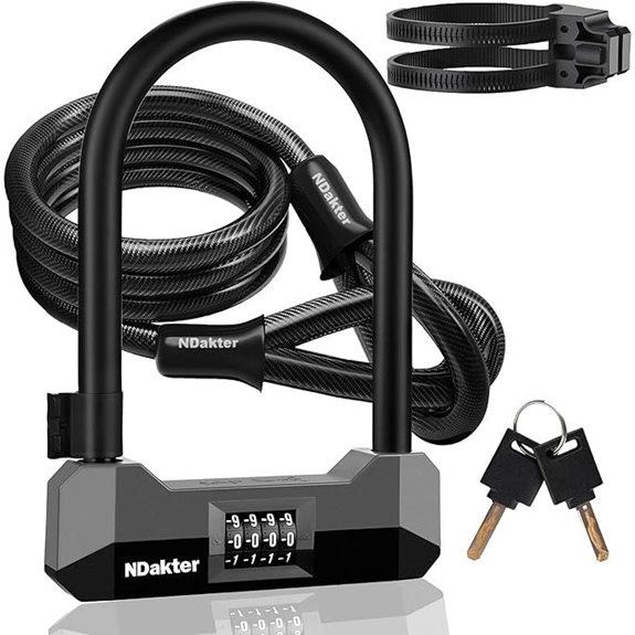 NDakter Heavy Duty Bike Lock with Steel Cable