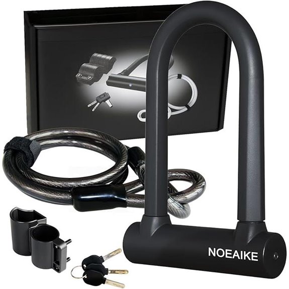 Heavy Duty Bike U Lock with Steel Cable