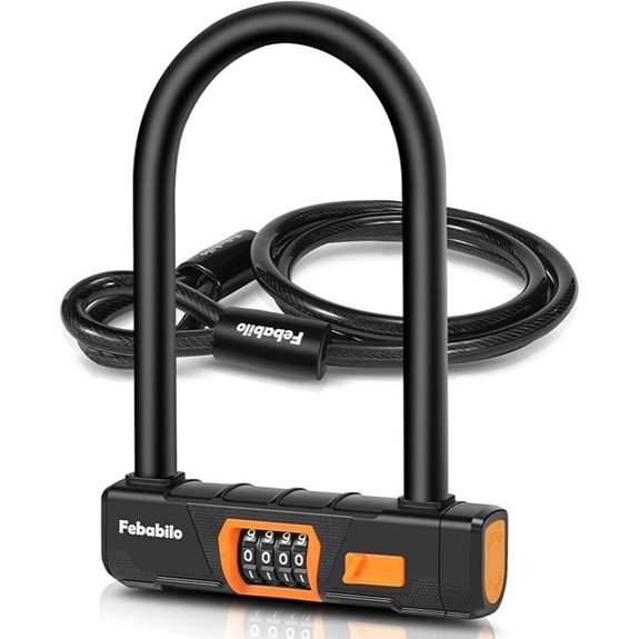 Heavy Duty Bike U Lock with Steel Cable