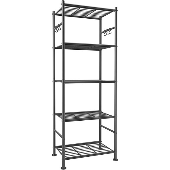 5-Tier Heavy-Duty Storage Shelves with Hooks