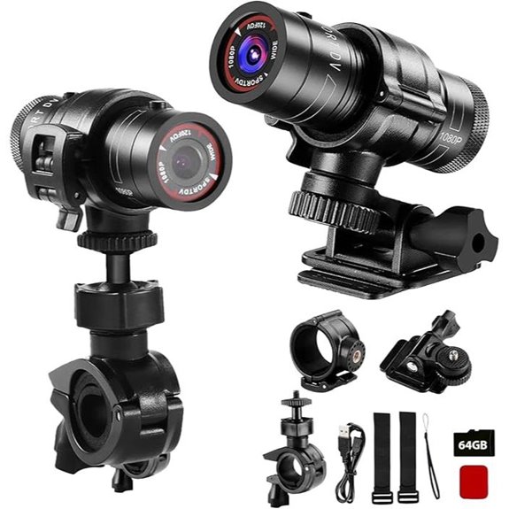 Motorcycle Helmet Camera with 64GB Card