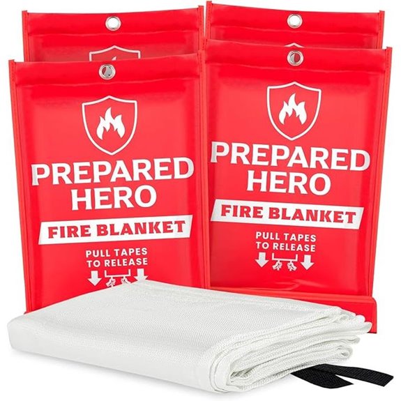 Prepared Hero Fire Blanket 4-Pack for Home Safety