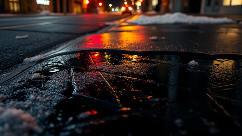 hidden icy spots near shadows