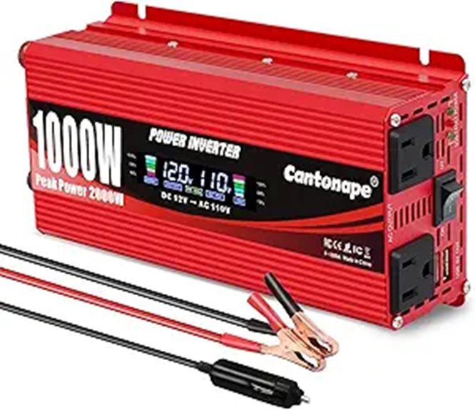 1000W Car Power Inverter with Dual USB and LCD