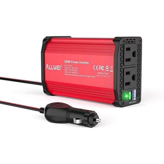 ALLWEI 300W Car Power Inverter with USB Charging