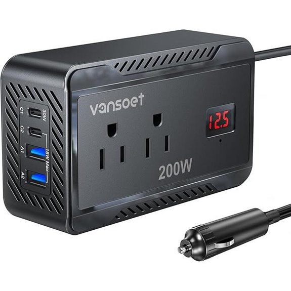 200W Car Power Inverter with Dual USB & PD Charging