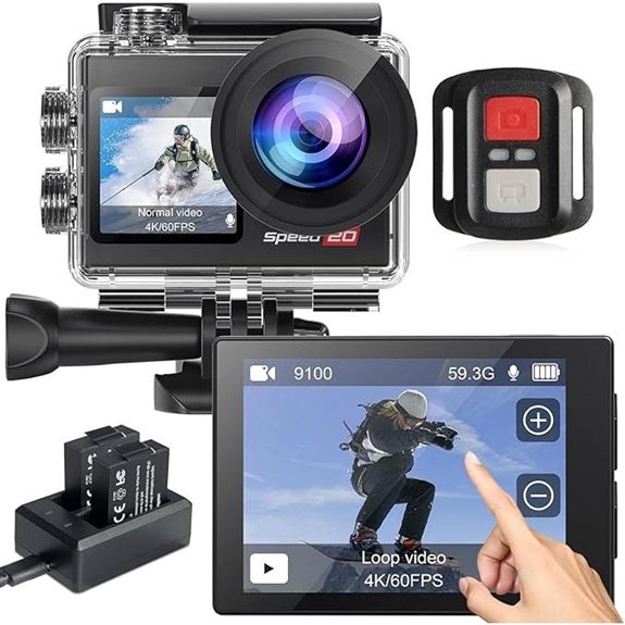 4K Action Camera 60FPS Waterproof with Touch Screen