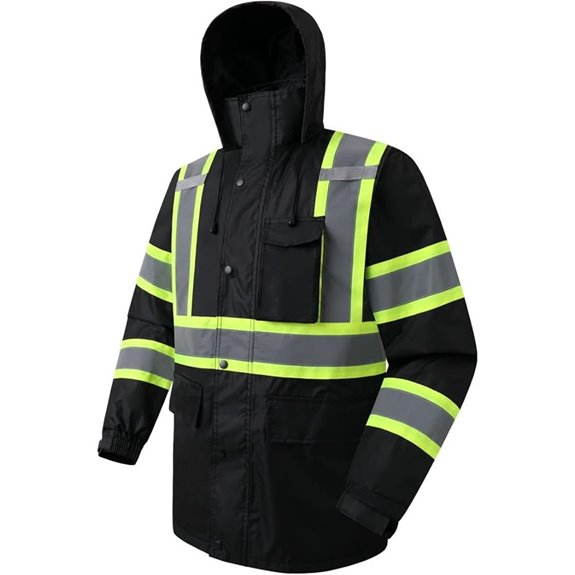 JKSafety Hi-Vis Waterproof Reflective Rain Jacket