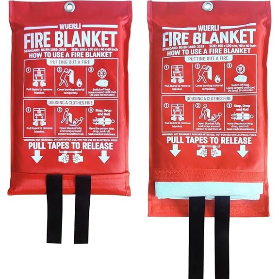 Fire Blanket for Home and Kitchen,40 x 40,2 Pack,Emergency Fire Blanket