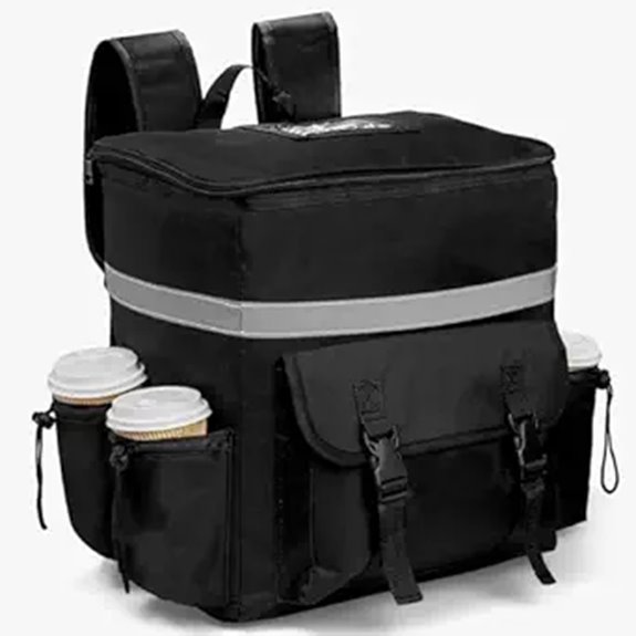 Insulated Food Delivery Backpack with Cup Holders