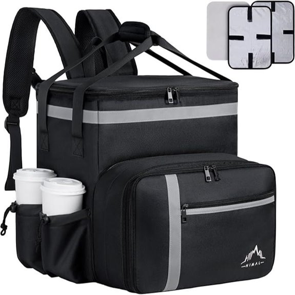 Insulated Food Delivery Backpack with Pockets and Reflective