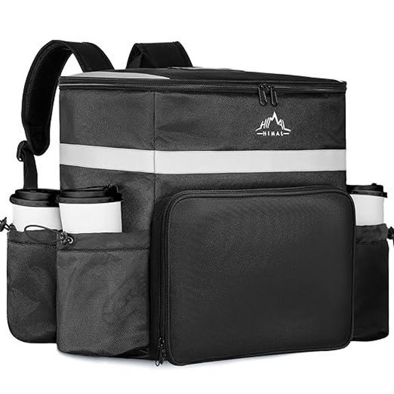 Insulated Food Delivery Backpack with Pockets and Reflective Strip