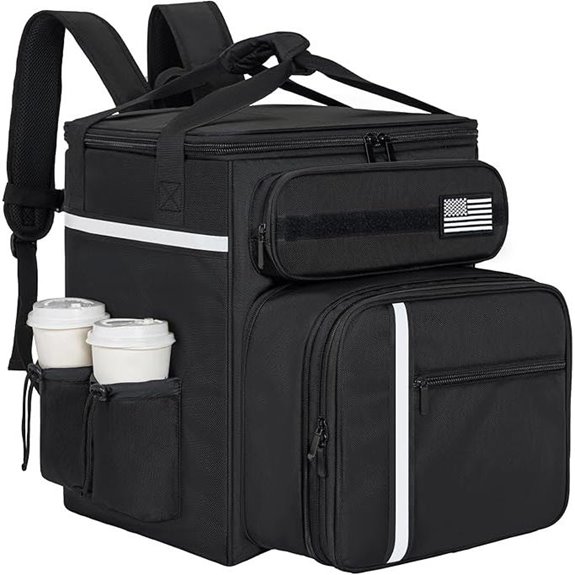 Insulated Food Delivery Backpack with Cup Holders