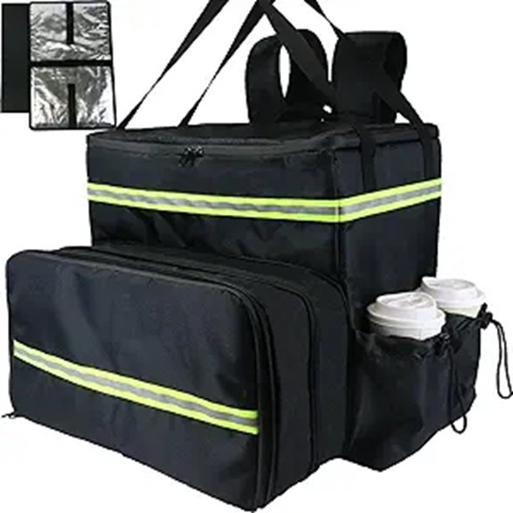 Insulated Food Delivery Backpack for Pizzas & Bike