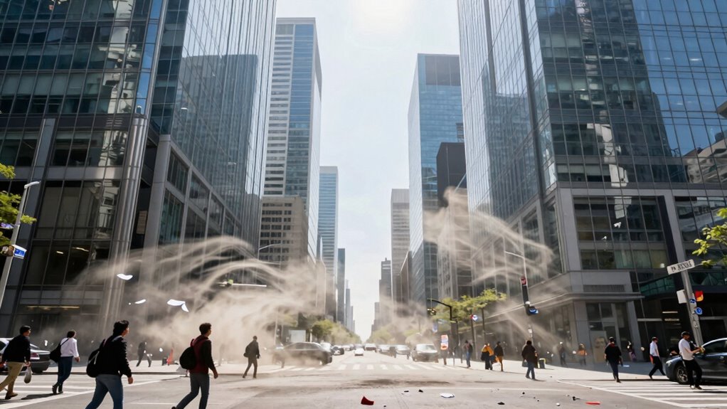 intersections amplify wind effects