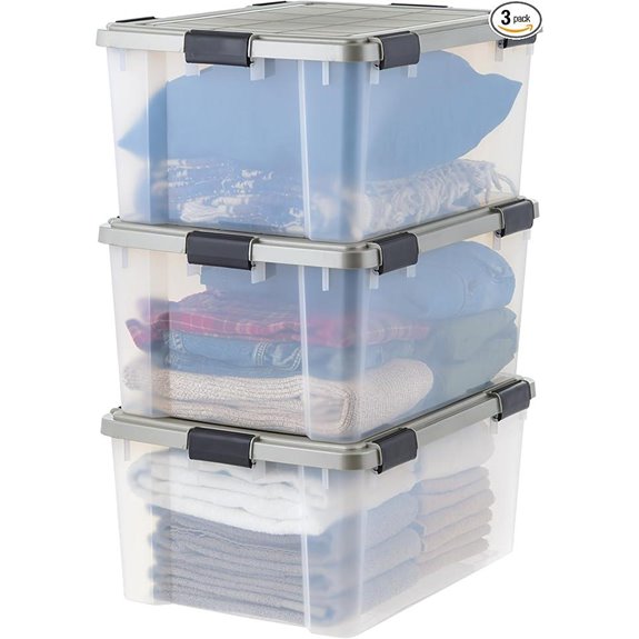 IRIS 60 Qt Storage Bins with Gasket Lids (3 Pack)