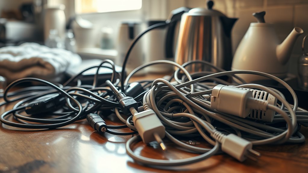 keep cords away from water