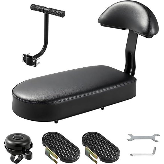 Zacro Kids Bike Seat Set with Backrest and Pedals
