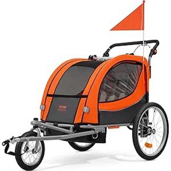VEVOR Bike Trailer for Kids with Canopy and Stroller Conversion